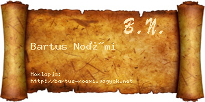 Bartus Noémi névjegykártya